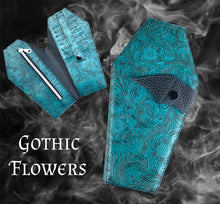 Load image into Gallery viewer, Gothic Flowers Coffin Wallet
