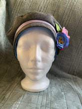 Load image into Gallery viewer, Beret Hat with flowers.
