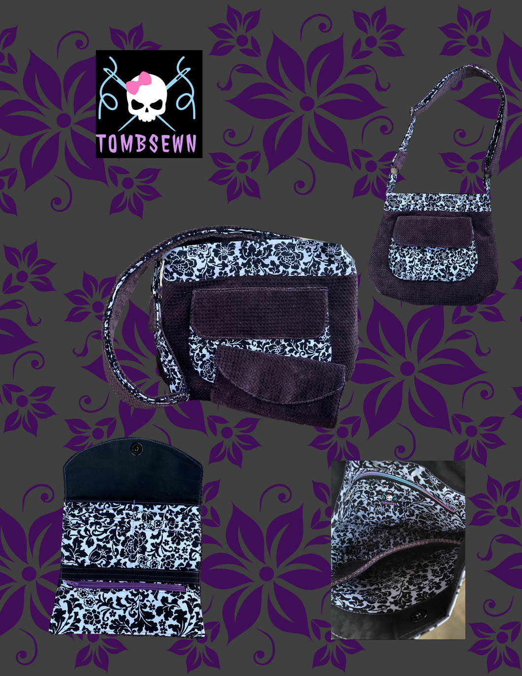 Pretty as a plum convertible shoulder to crossbody bag with matching wallet.