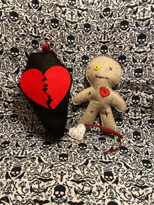 Voodoo Doll with coffin bag.